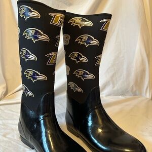 Baltimore Ravens Women's Black Rain Boots size 11. Excellent condition!